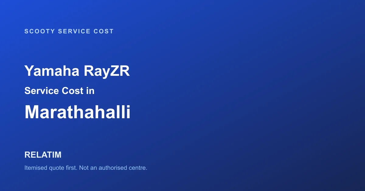 Yamaha RayZR Service Cost in Marathahalli, Bangalore